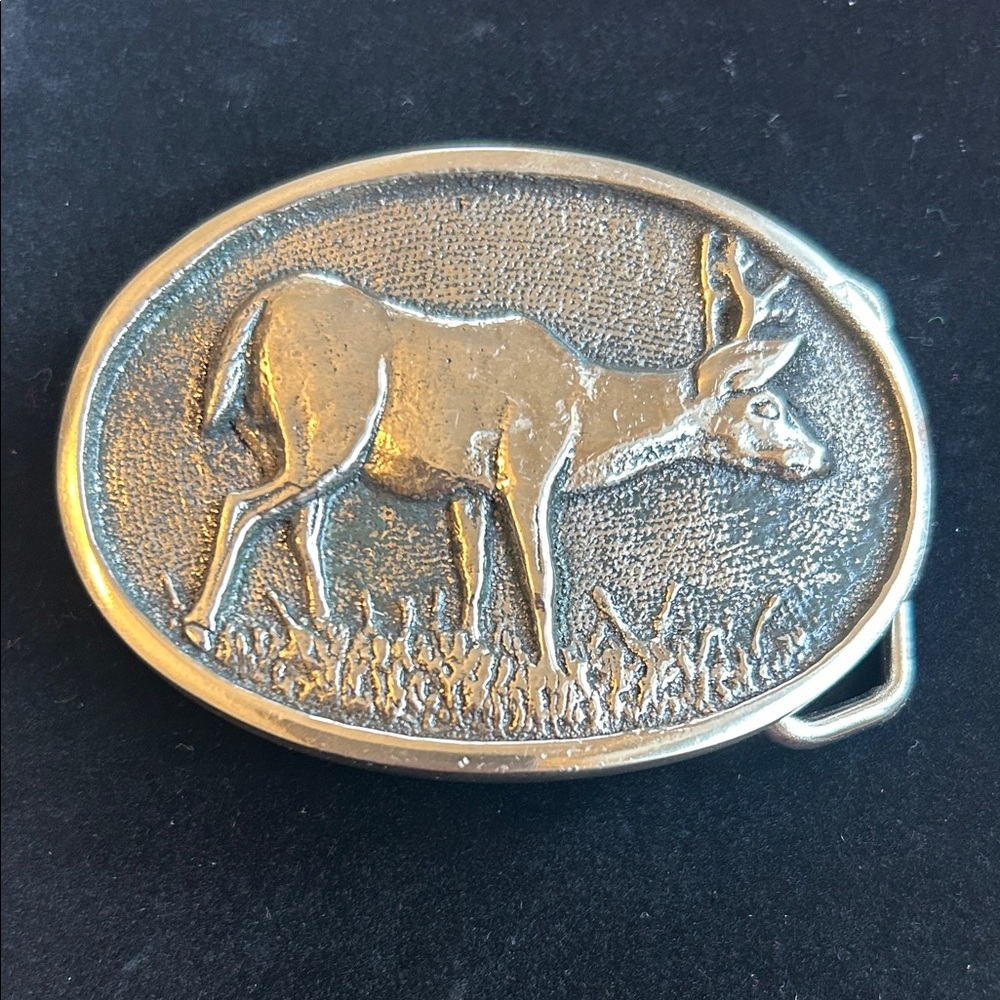 Solid German Silver Oval Belt Buckle. Made in the USA.